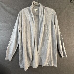 ELLA MOSS WOMEN'S CARDIGAN LIGHTWEIGHT SWEATER (HEATHER GRAY LARGE)